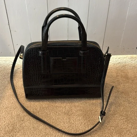 Kate Spade Black Purse with Strap crocodile style - Picture 4 of 6